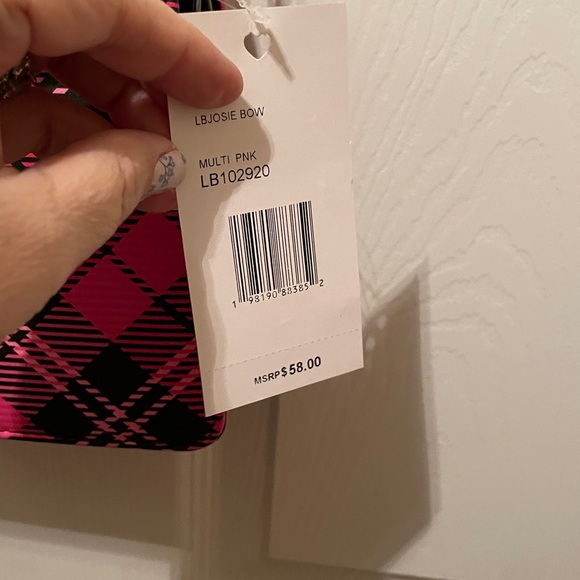 Betsey Johnson Pink Plaid Shoulder Bag - Picture 7 of 8